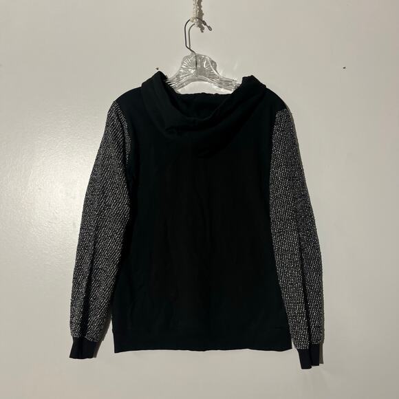 Karl Lagerfeld‎ Embroidered Tweed Patch Black Pullover Sweatshirt Womans Size S - Picture 4 of 7